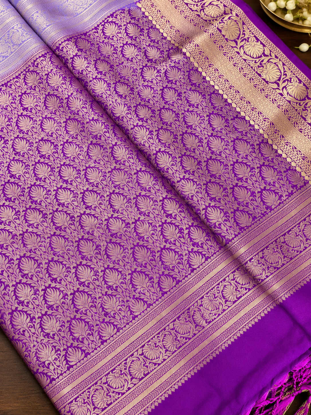 Lavender Butter Silk Saree