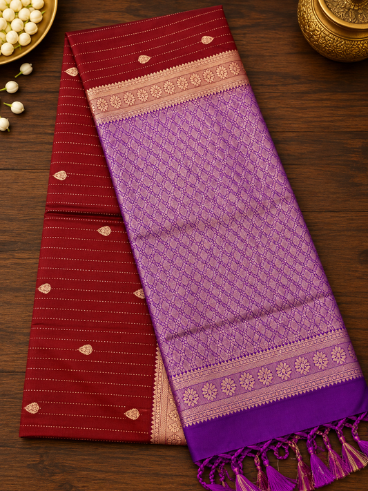 Brick Butter Silk Saree