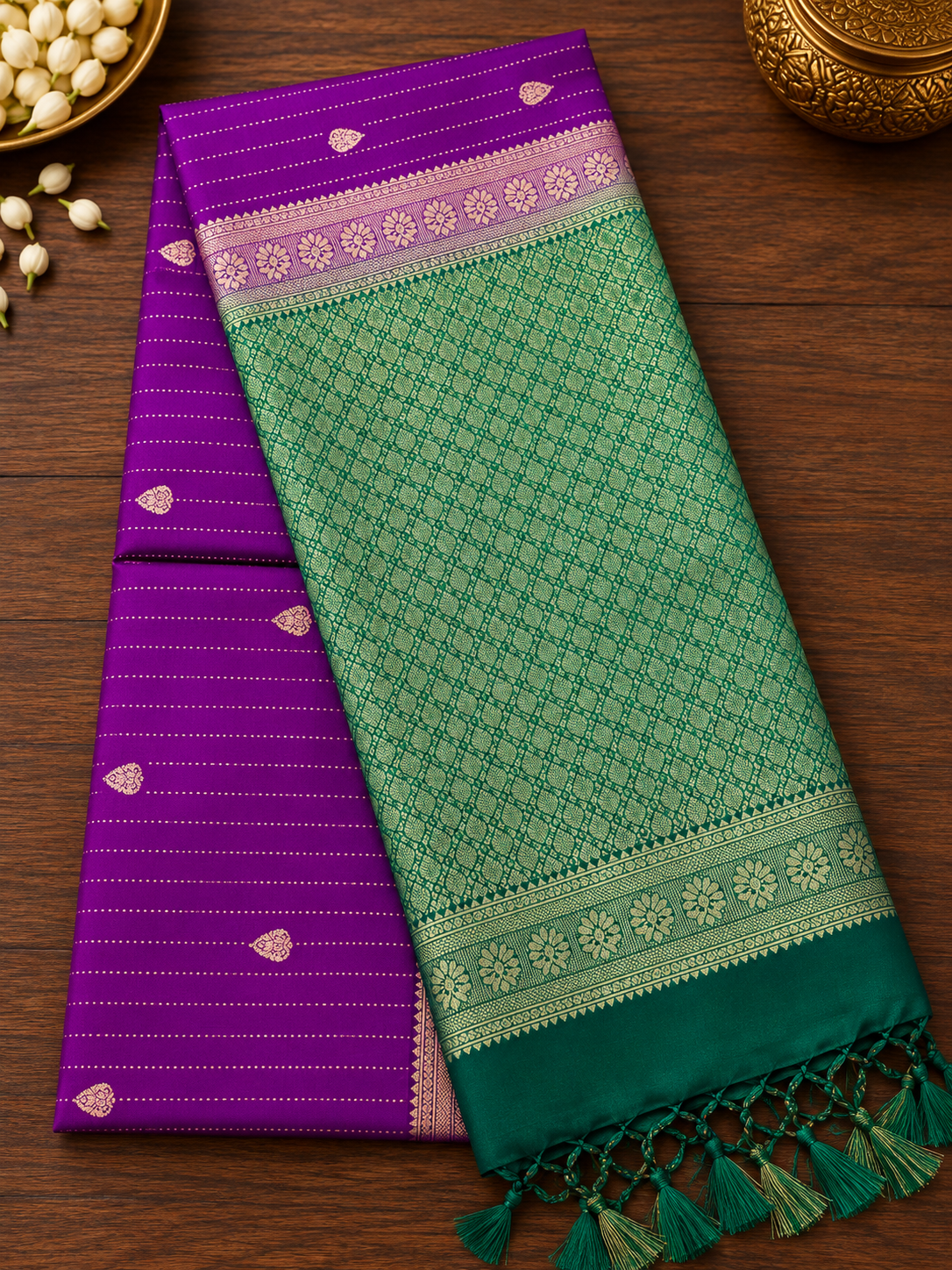 Magenta Butter Silk Saree