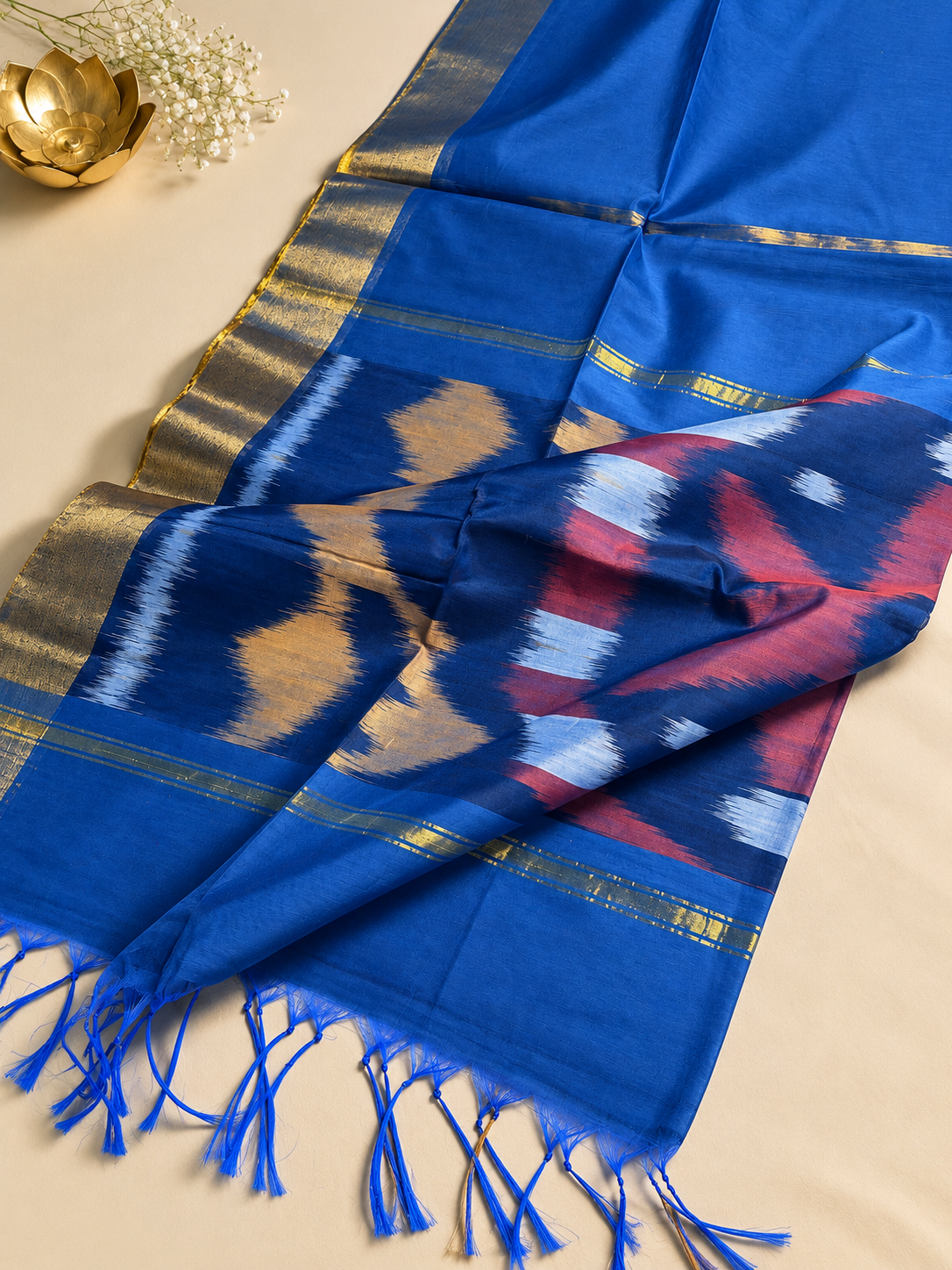 Ink Blue Pocham Palli Saree