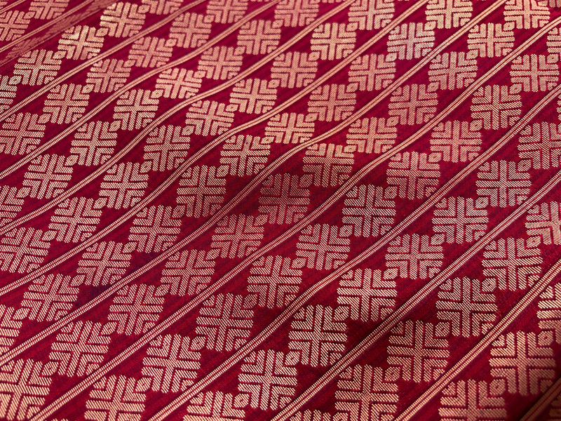 Burgundy Raw Silk Saree