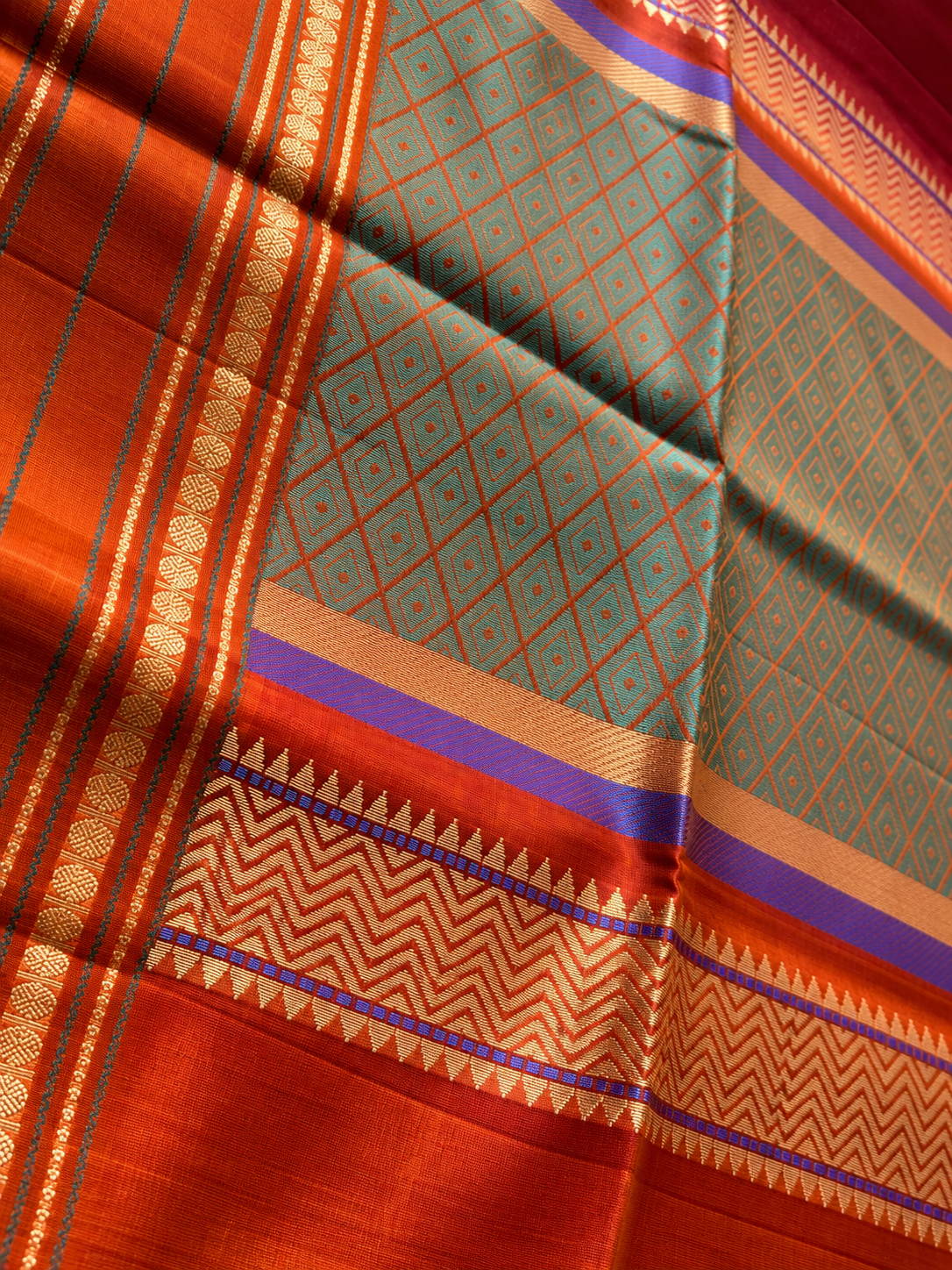Crimson Silk Cotton Saree