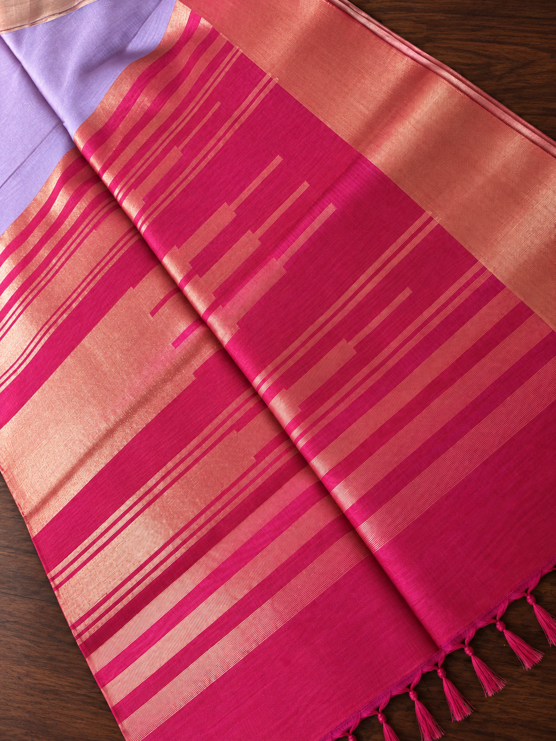 Lavender Rose Silk Cotton Saree