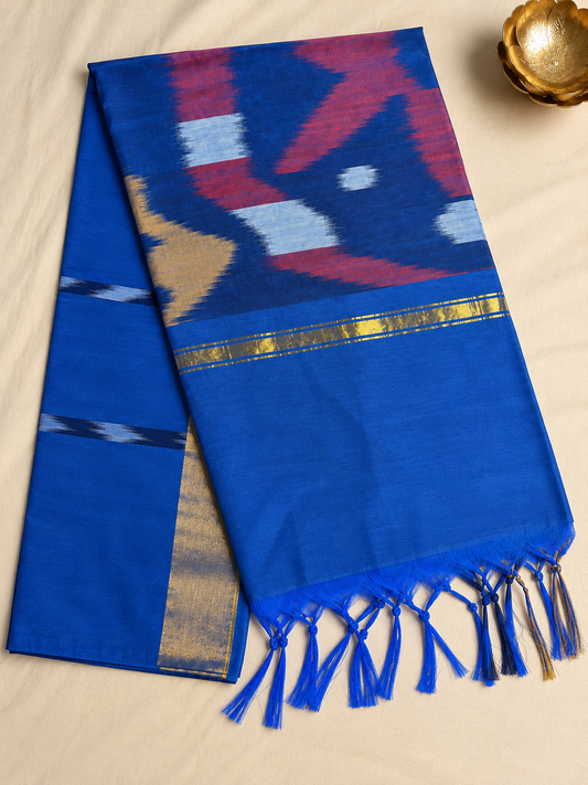 Ink Blue Pocham Palli Saree