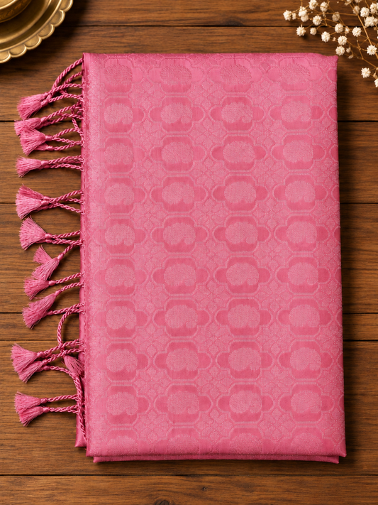 Soft Coral Pure Silk Saree