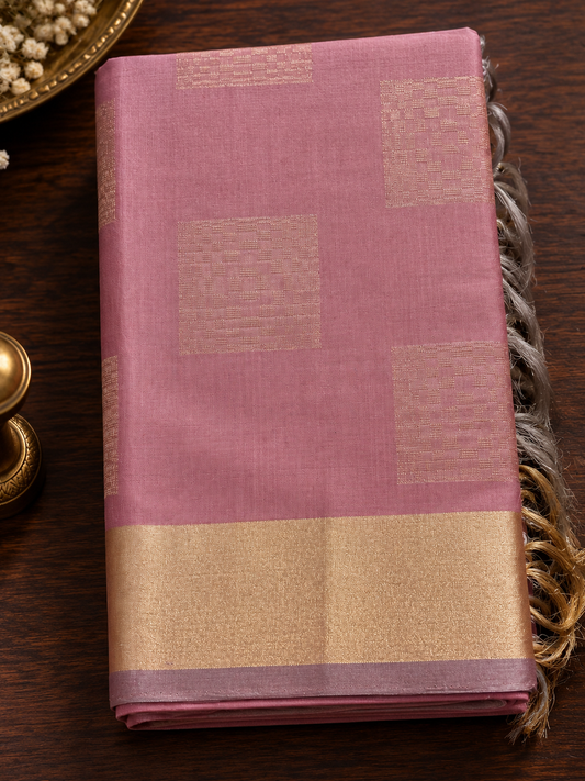Powder Pink Silk Cotton Saree