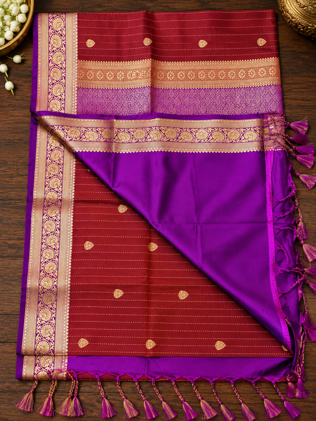 Brick Butter Silk Saree