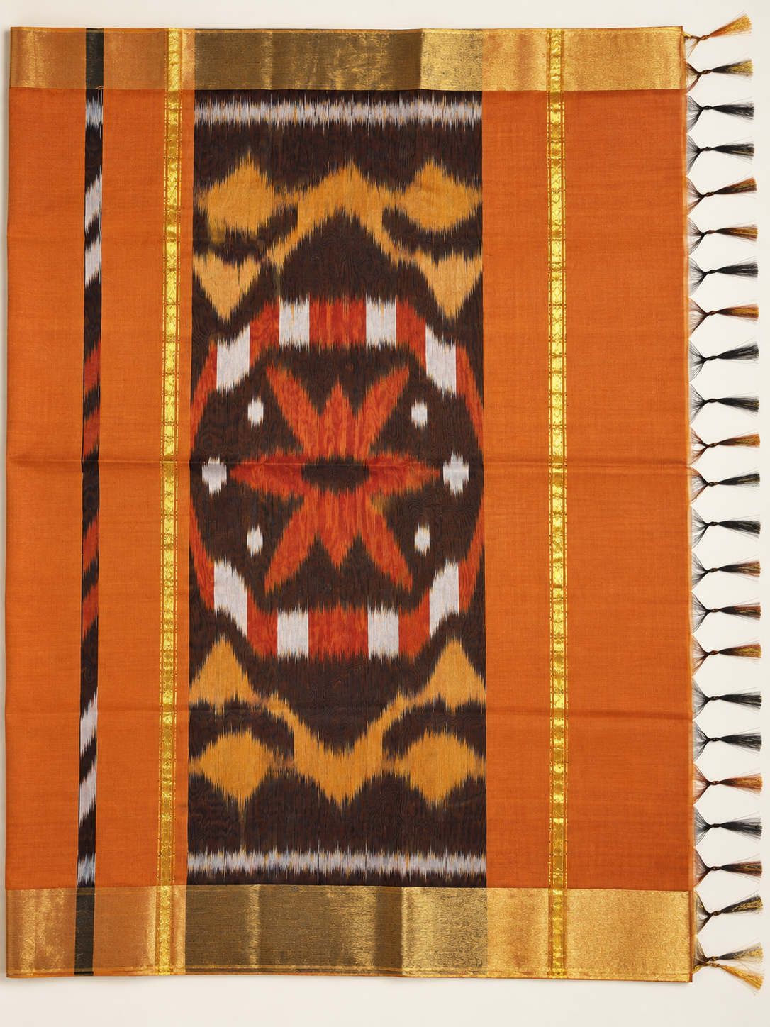 Burnt Orange Pocham Palli Saree