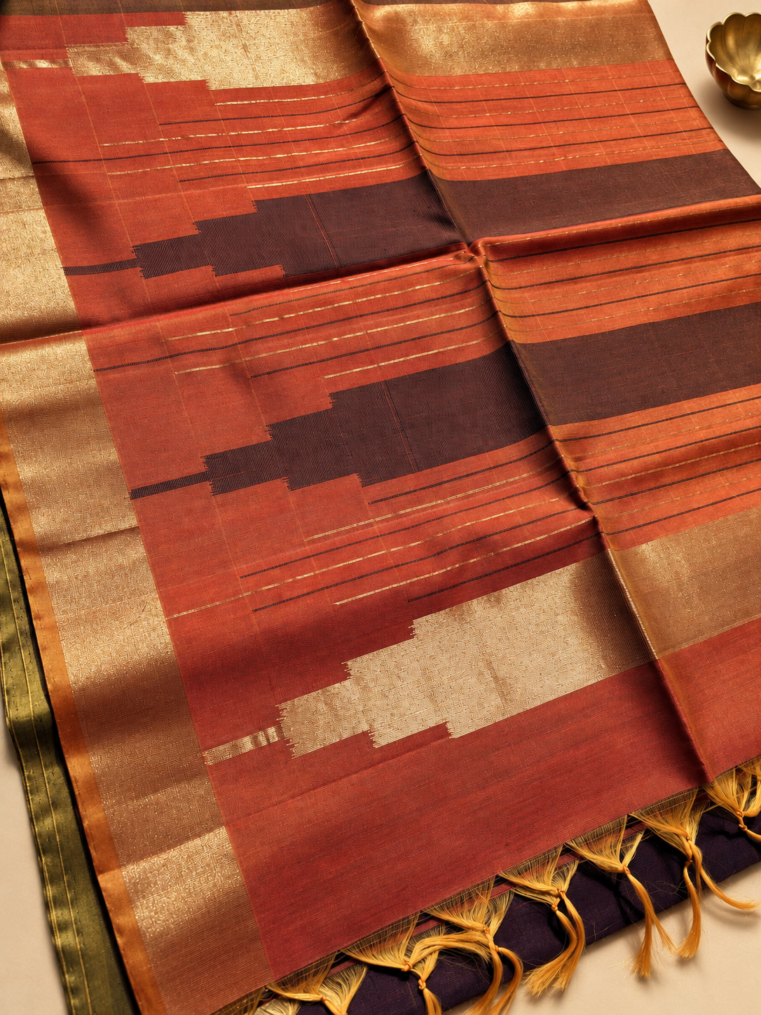Coffee Brown Silk Cotton Saree