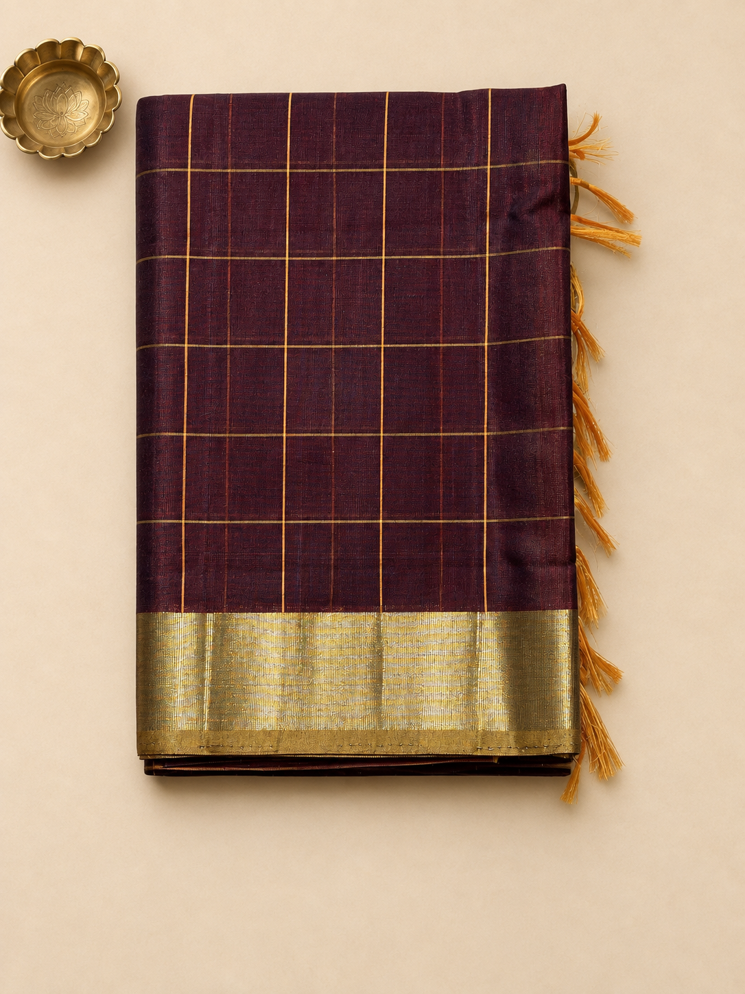 Coffee Brown Silk Cotton Saree