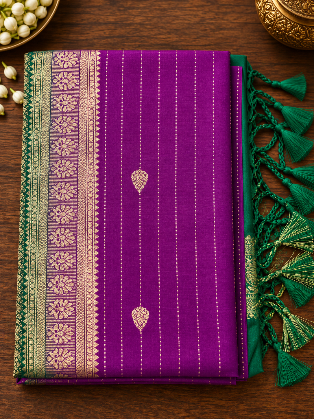 Magenta Butter Silk Saree