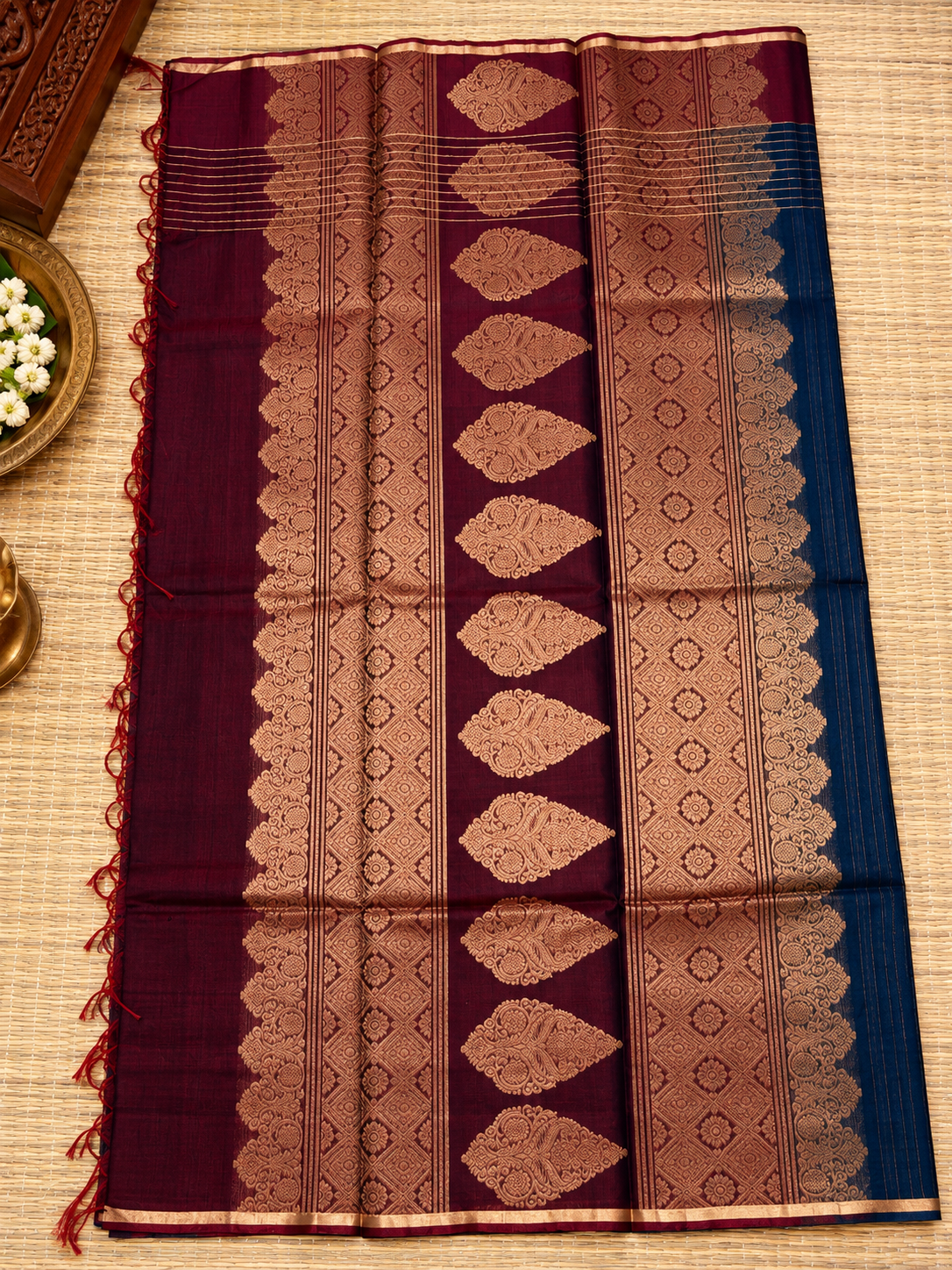 Navy Silk Cotton Saree