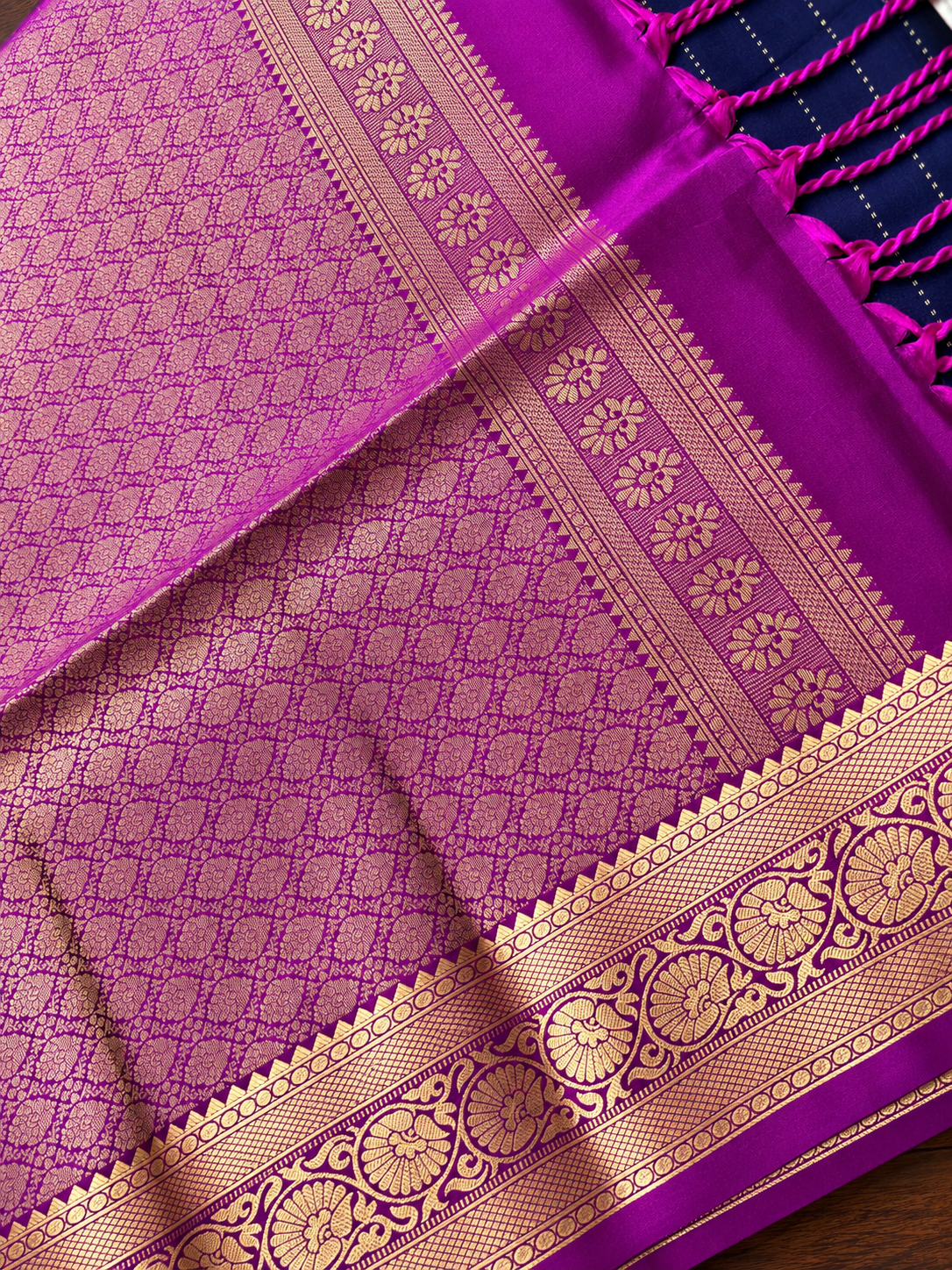 Royal Navy Butter Silk Saree