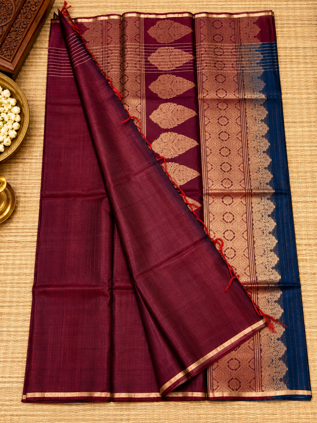 Navy Silk Cotton Saree