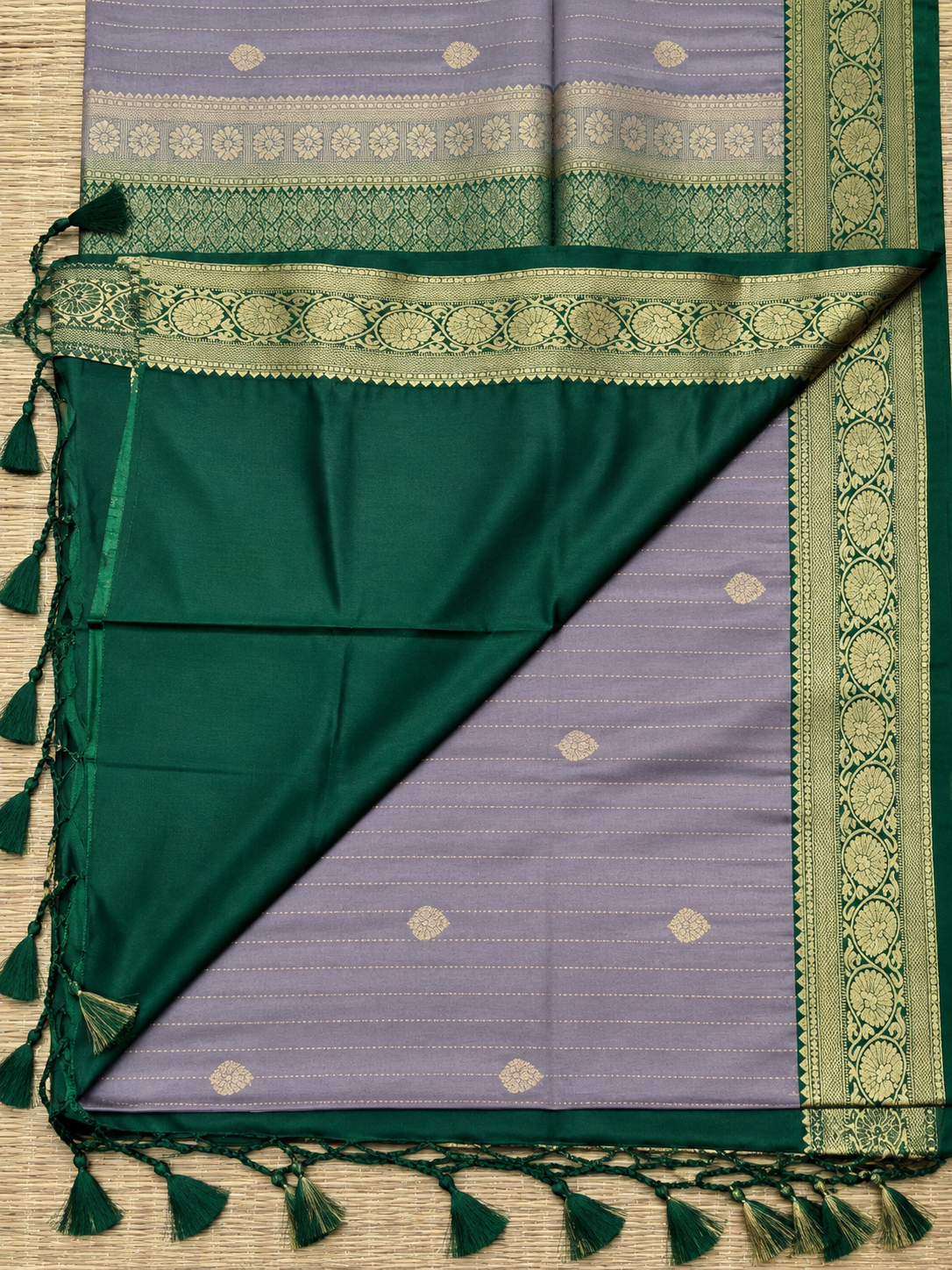 Grey Butter Silk Saree
